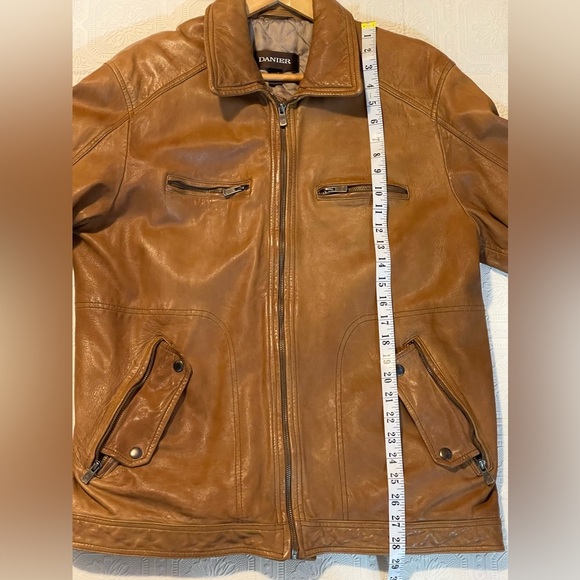 Brown DANIER Leather Men Size XL Jacket - Picture 14 of 16